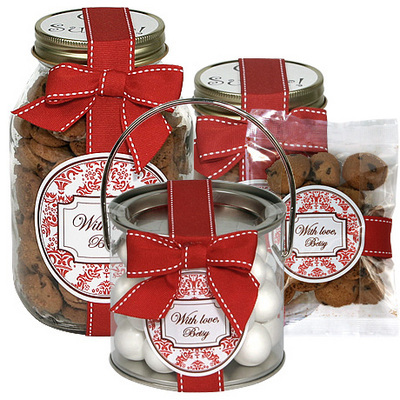 Personalized Red Toile Favors or Gifts